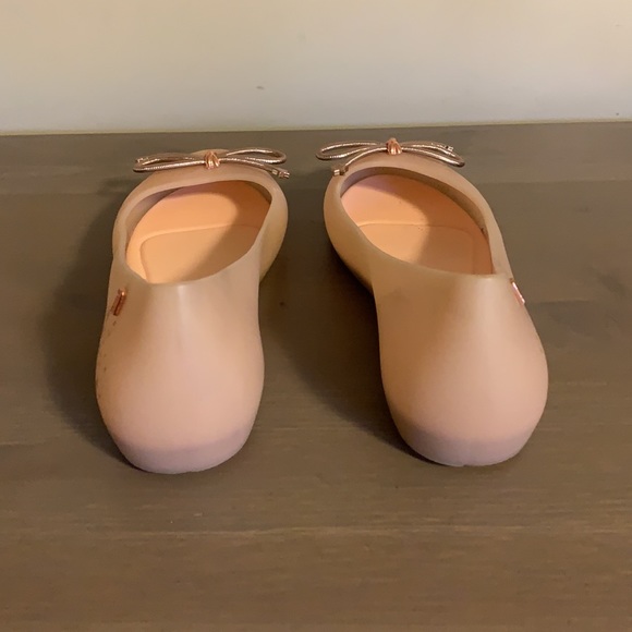 Melissa Pale Pink Peep Toe Jelly Flats with Bows - Women’s Size 7 - Picture 5 of 9